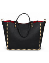 Load image into Gallery viewer, Vegan handbag with gold studs
