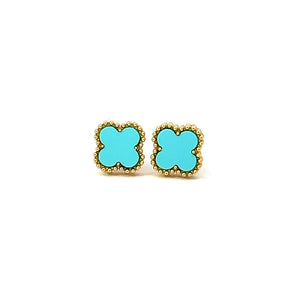 Turquoise Clover Stud Earrings