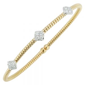 18K Yellow Gold Diamond Flexible Bangle