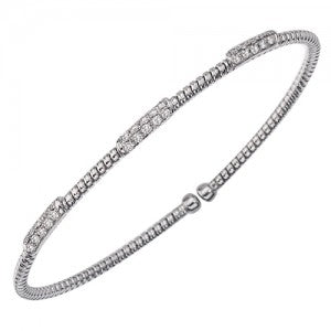 18K White Gold Diamond Flexible Bangle