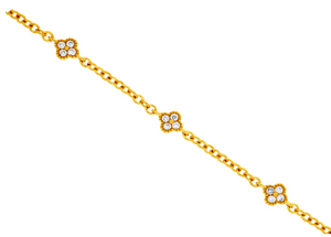 Yellow Gold Diamond Five Station Bracelet