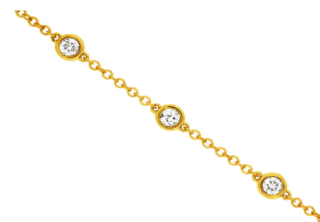 Yellow Gold Diamond By The Yard Bracelet