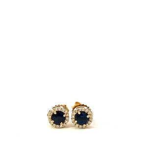 Sapphire and Diamond Stud Earrings