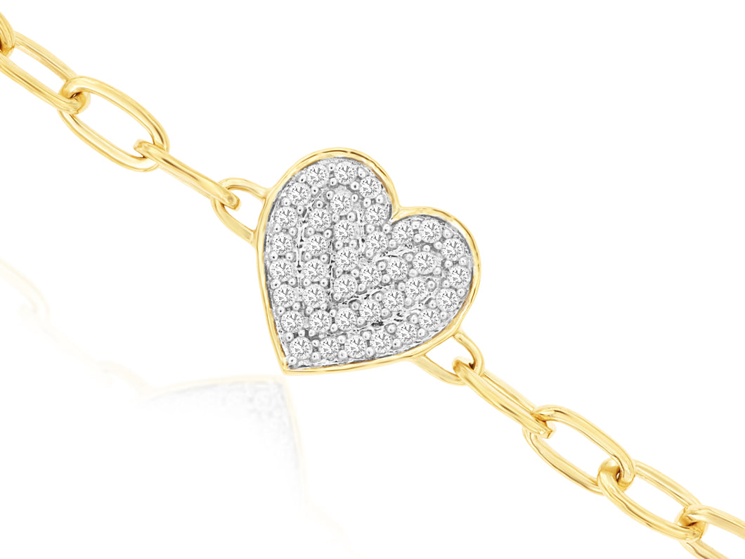 Diamond Pavé Heart Bracelet