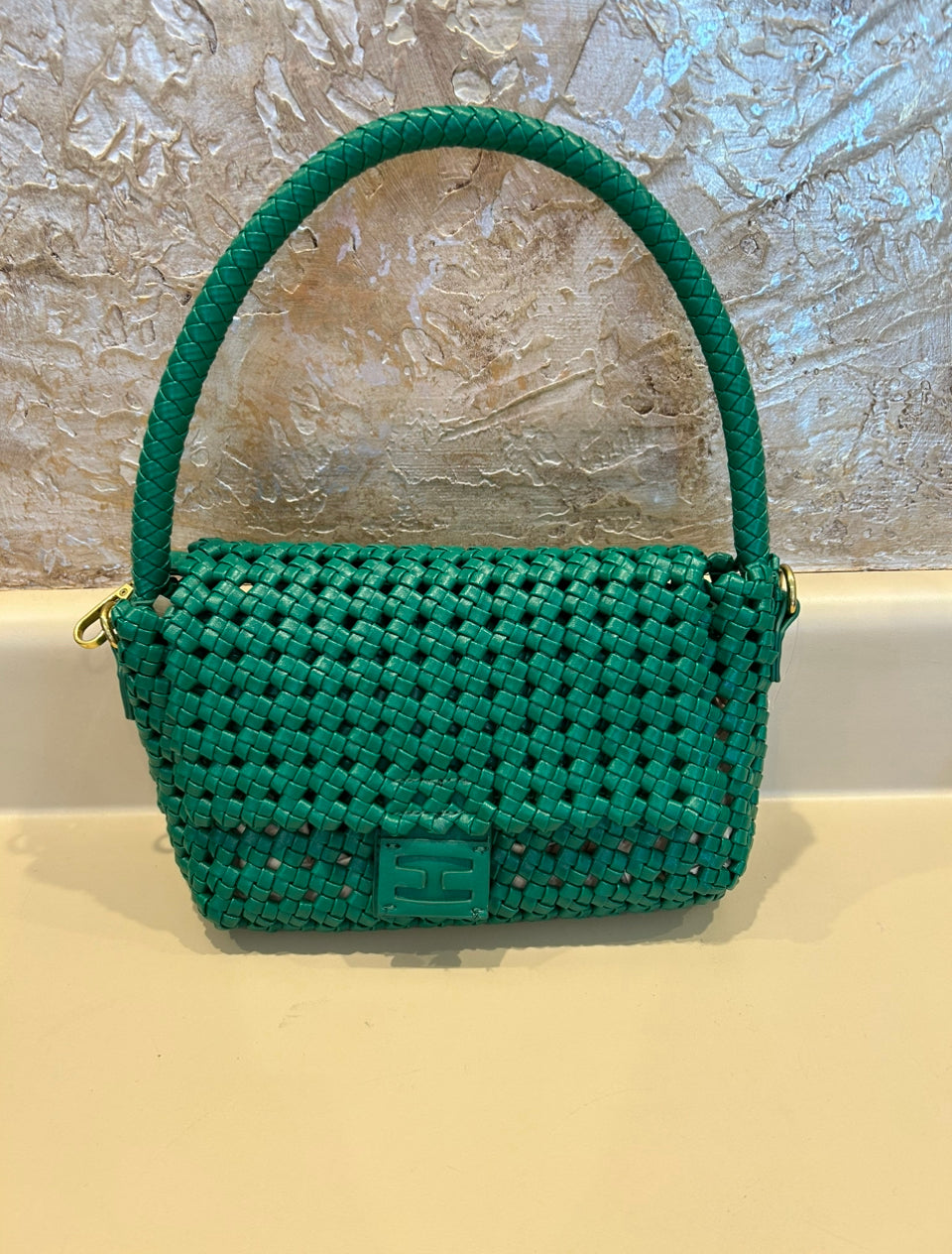 Woven Baguette Crossbody
