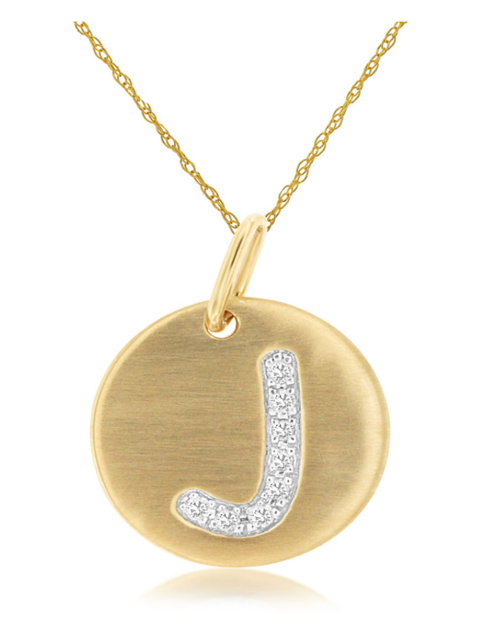 Diamond J Necklace