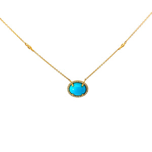 Turquoise and Diamond Necklace