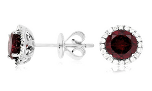 Garnet & Diamond Earrings