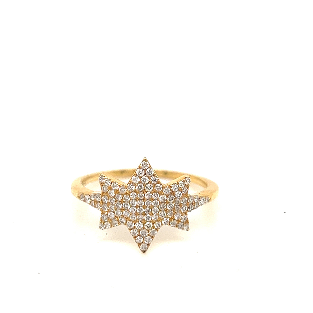 14kt Starburst Diamond Ring