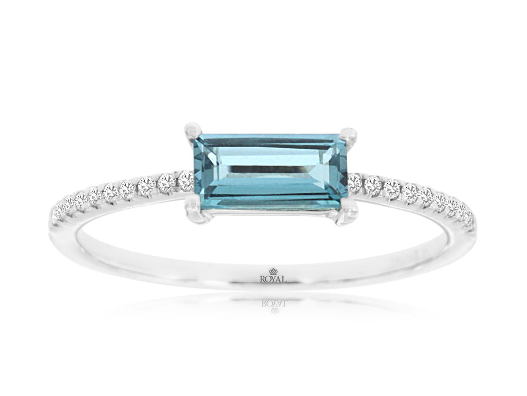 LONDON BLUE TOPAZ & DIAMOND RING