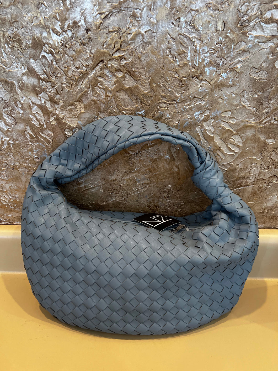 Vegan Woven Knotted Hobo Bag